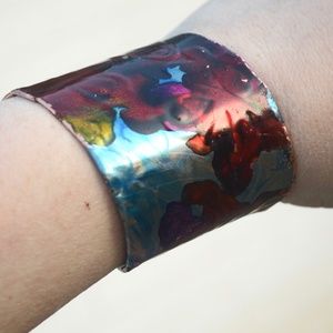 Psychedelic Hippie Copper Cuff Butterfly Bracelet